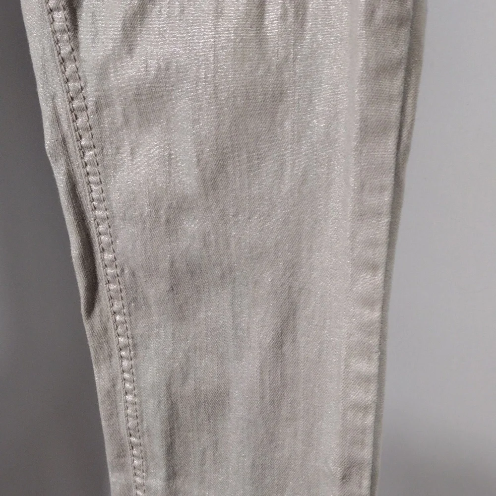 EUC Seven7 Tan Metallic Skinny jeans size 4 - Picture 4 of 15